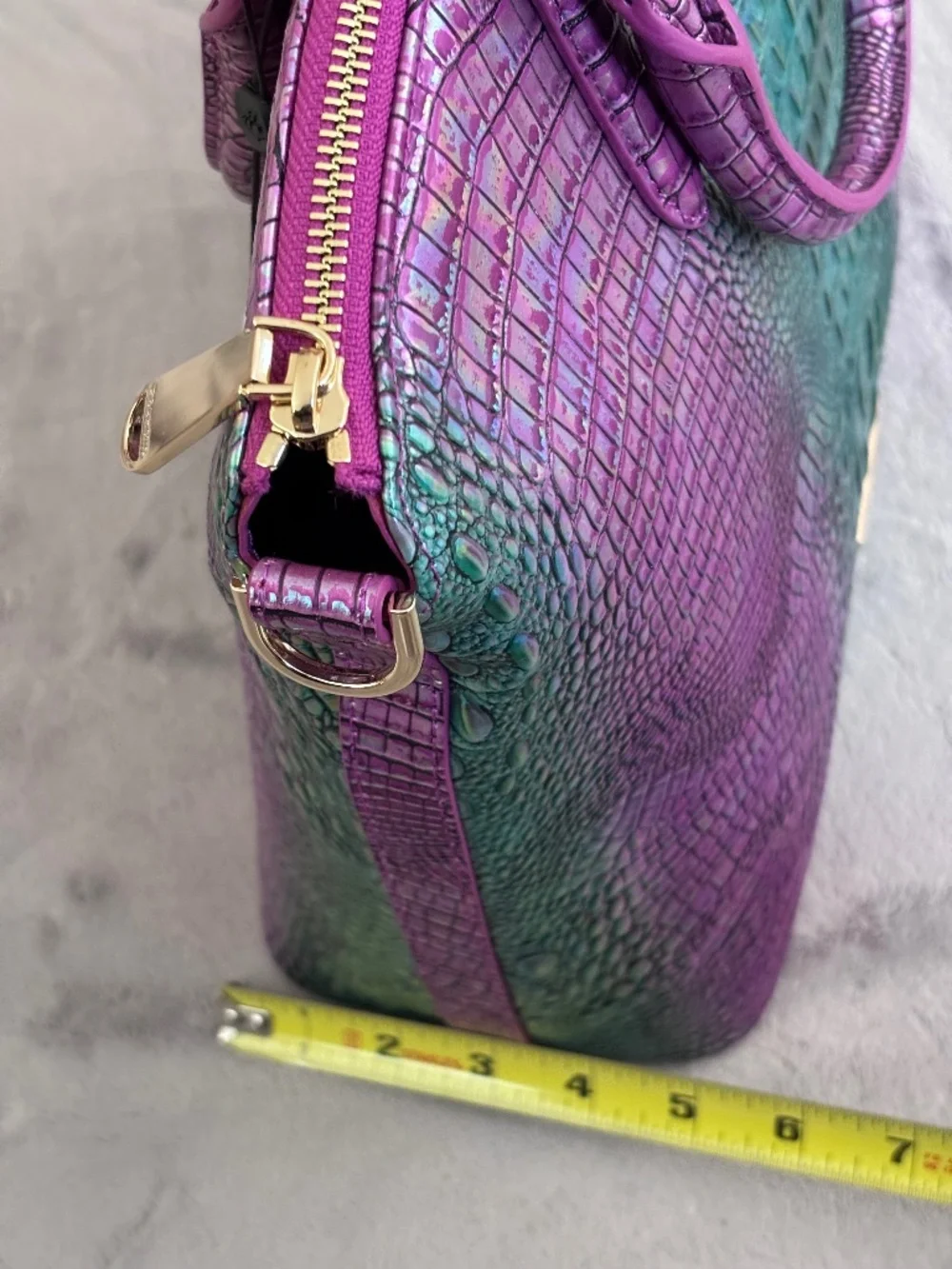 BRAHMIN Large Duxbury Hyacinth Ombre Mini Melbourne Leather Satchel Bag Purse - Picture 14 of 16